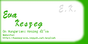 eva keszeg business card